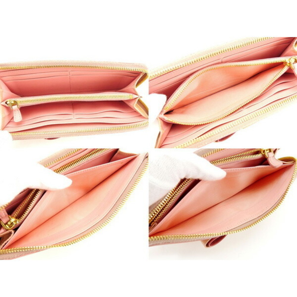 Miu Miu motif Wallet pink long zipper ribbon - Picture 5 of 6